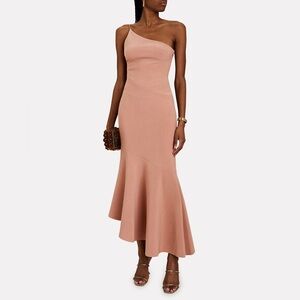 NEW SIGNIFICANT OTHER Tori One-Shoulder Asymmetric Ruffle Gown Size 2